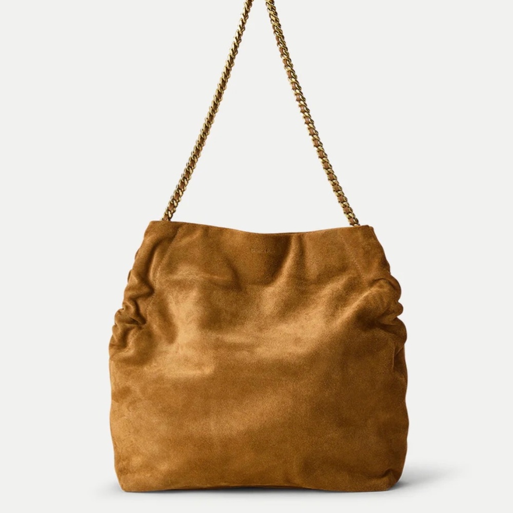 Veronica Beard Brown Suede Slouch Shoulder Bag